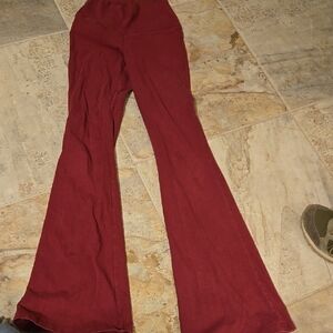 Women's Burgundy Flared Pants